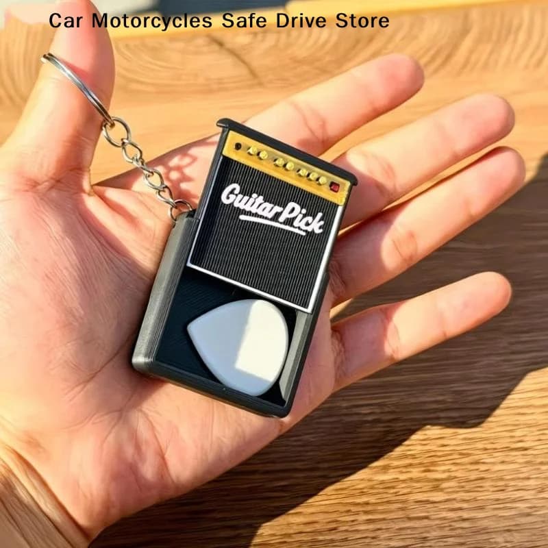 【S】1/3pcs Portable Guitar Pick Storage Box Keychain Pick Hanger - Anti-Losing Picks Ideal Gift for Guitar Bass&Ukulele Enthusias