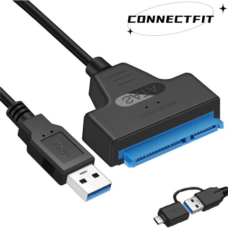 Cavo USB C SATA 3 Cavo adattatore SATA a USB 3.0 Fino a 6 Gbps Supporto disco rigido HDD SSD esterno da 2,5 pollici 22 pin Sata III per PC