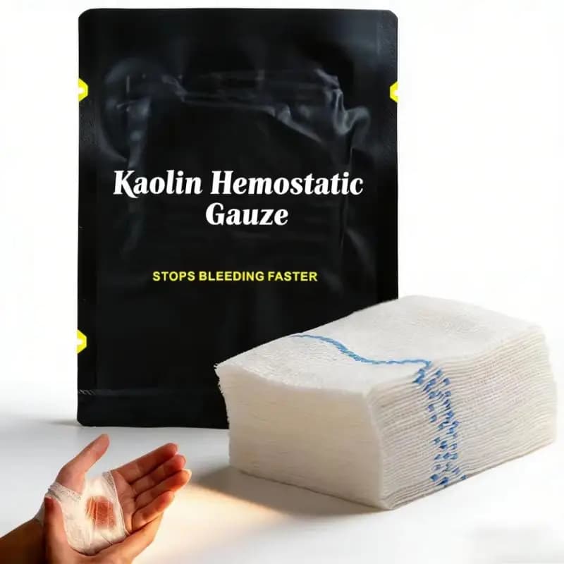 ~Hot Sale TCCC Hemostatic Kaolin Gauze Emergency Trauma Z-Fold Soluble For Ifak Tactical First Aid Kit Wound Dressing