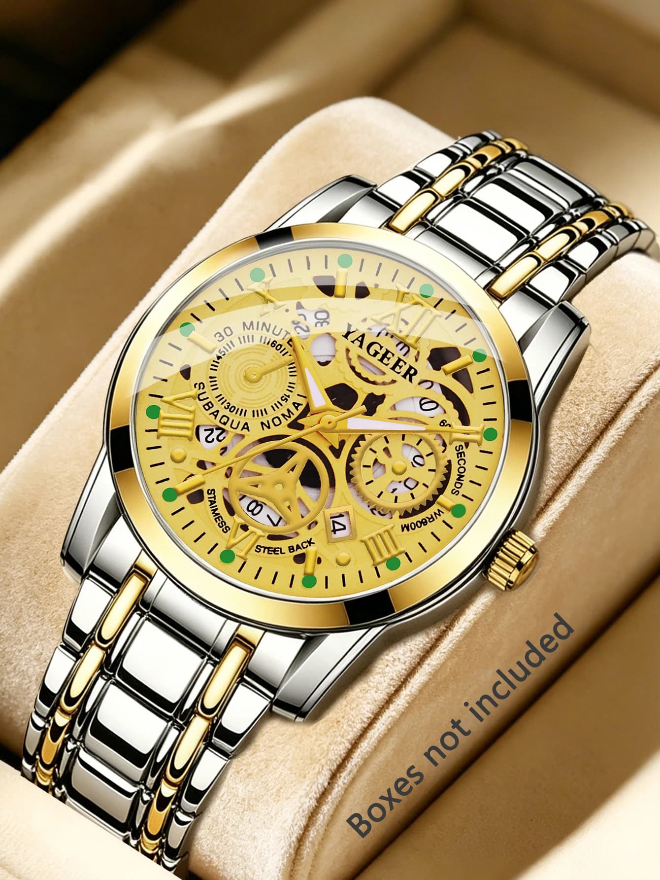 Orologio al Quarzo da Uomo alla Moda con Cinturino in Acciaio Inossidabile e Funzione Calendario, Regalo di Compleanno