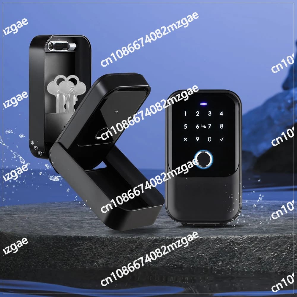 Lucchetto con Impronta Digitale per Dormitorio e Magazzino, Serratura Intelligente Bluetooth, Cassetta Portachiavi Multifunzionale, Impermeabile per Esterni con Password