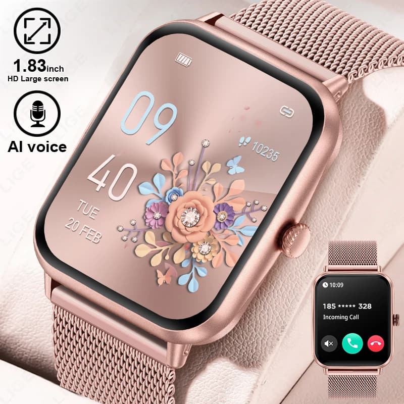 LIGE for Android IOS Smart Watch woman called Bluetooth Sport Fitness Tracker watches health monitor mens smartwatch woman