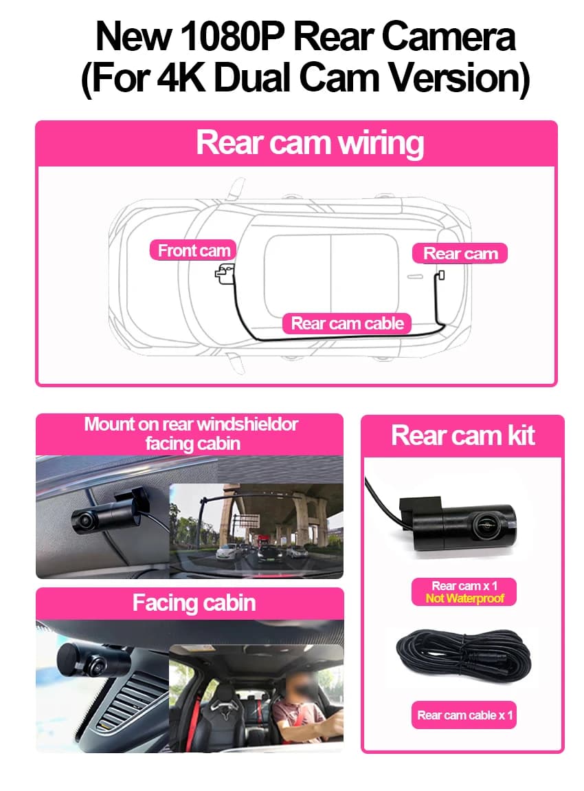 Dashcam Plug and Play per BMW Serie 3 G20 G21 G28 X5 G05 2019-2023, Registratore Video DVR WiFi per Auto, Accessori Telecamera Dash Cam