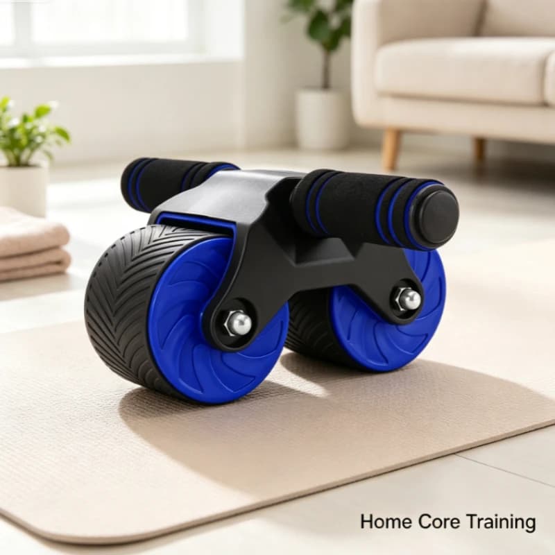 Automatic Rebound Ab Wheel Roller for Core Training, Home Gym Fitness Equipment with Dual Wheels & Ergonomic Handles