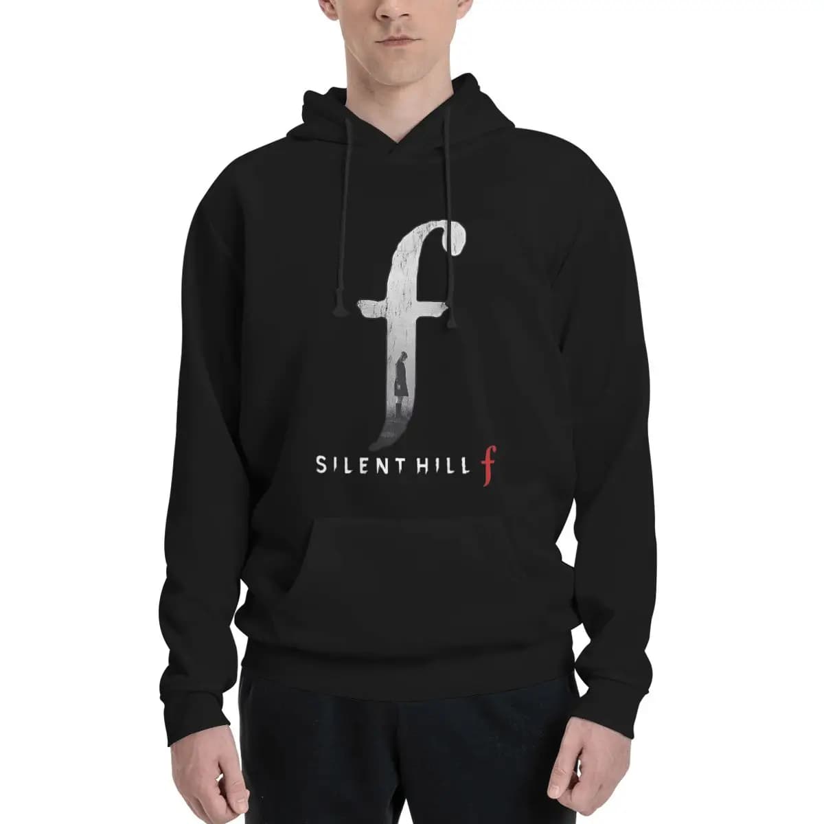 Vintage hoodie Thin fleece sweatshirt Silent Hill F Horror Game Top with white hood