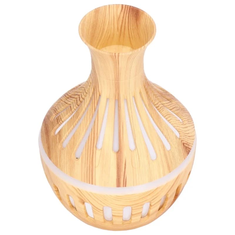 Diffusore di aromaterapia alimentato tramite USB con umidificatore effetto legno da 300 ml con luce LED a 7 colori 5V 1A per casa e ufficio