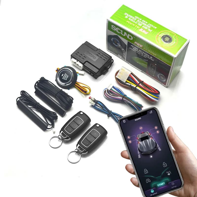 App di allarme per auto universale 12V con sistema di arresto di avvio automatico Avviamento remoto Pulsante di accensione del motore di avvio automatico Sistema di accesso senza chiave