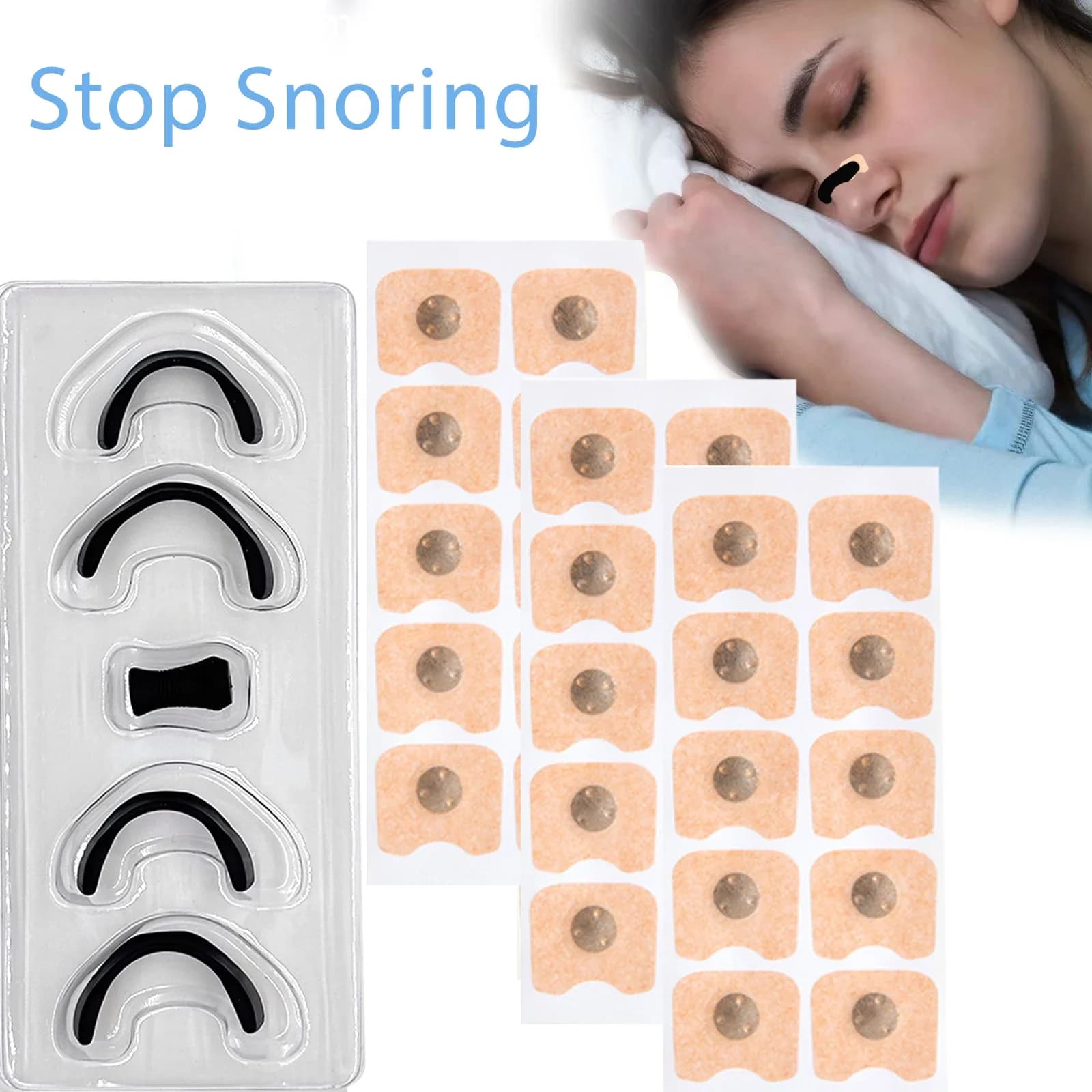 Initial kit for nasal breathing dilators, nasal anti-russation strips, magnetic nasal strips, increases sports air improves sleep