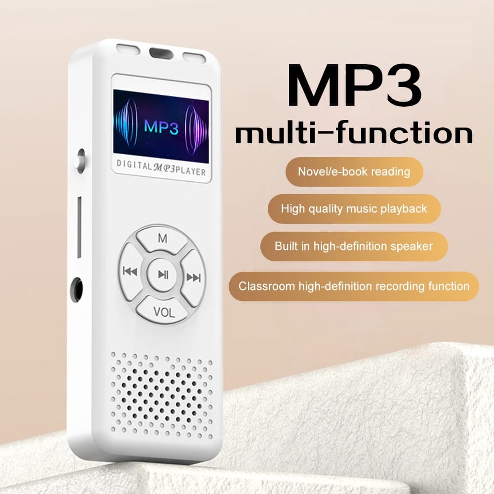 Mini lettore MP3 Lettore musicale HiFi portatile Altoparlante incorporato Walkmen con registrazione di e-book Radio FM 2025 Nuovo lettore MP3
