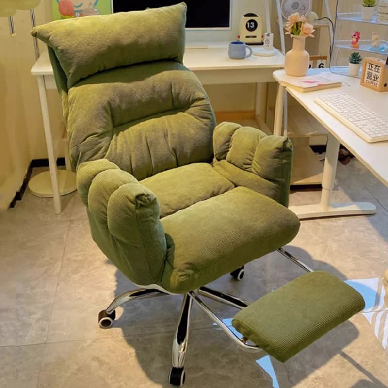 Sedie da ufficio moderne in velluto Poggiapiedi Braccio regolabile Sedie da ufficio reclinabili da gioco Mobili ergonomici comodi Cadeira Gamer