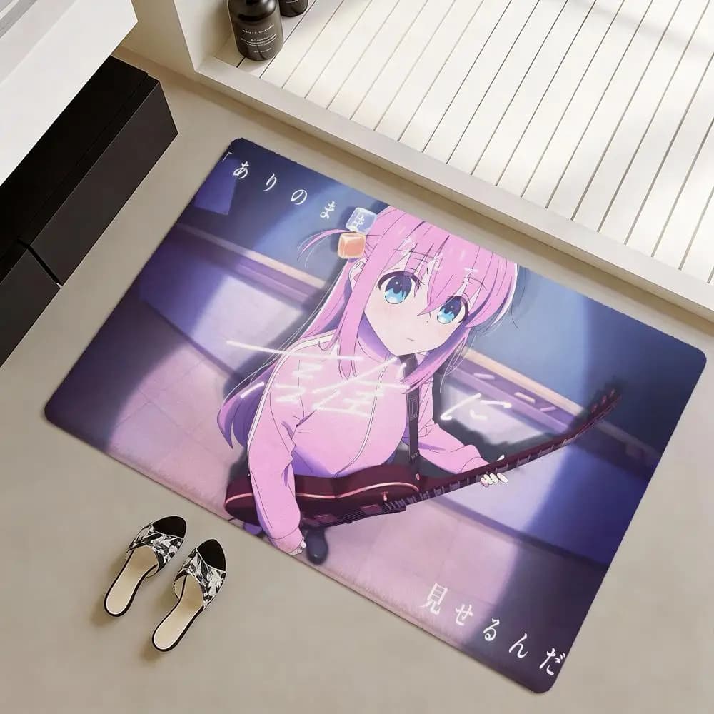 Anime B-Bocchi the Rock! Tappetino da Pavimento in Morbido Flanella Antiscivolo - Tappeto Spesso per Soggiorno e Arredamento Casa