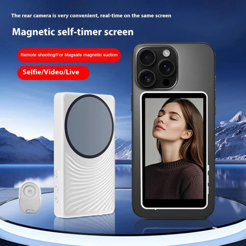 Schermo monitor selfie Vlog per telefono Angoli regolabili Video selfie wireless Proiettore Telecamera posteriore dal vivo con telecomando