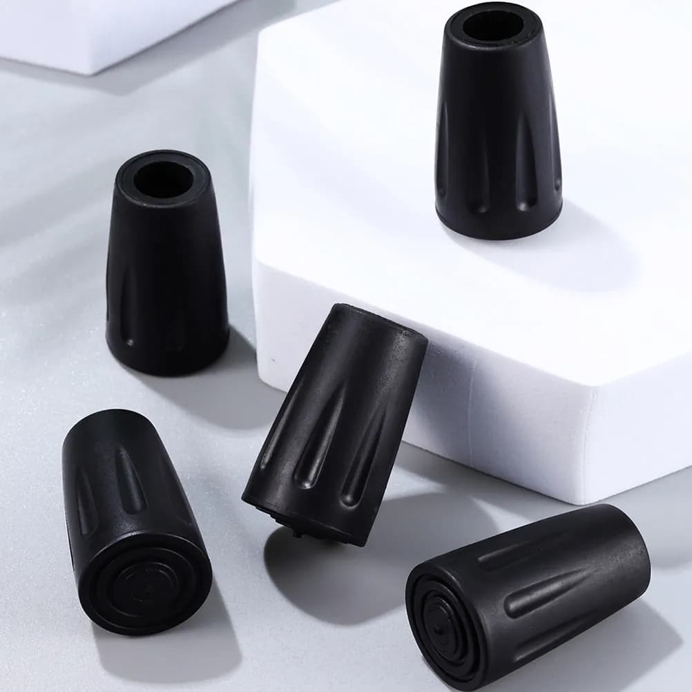 6Pcs Comfortable Non-Slip Tpr Cane Tips Replacement Walking Stick Crutch Trekking Pole Tips Anti-Skid Foot Pads Hiking Trekking