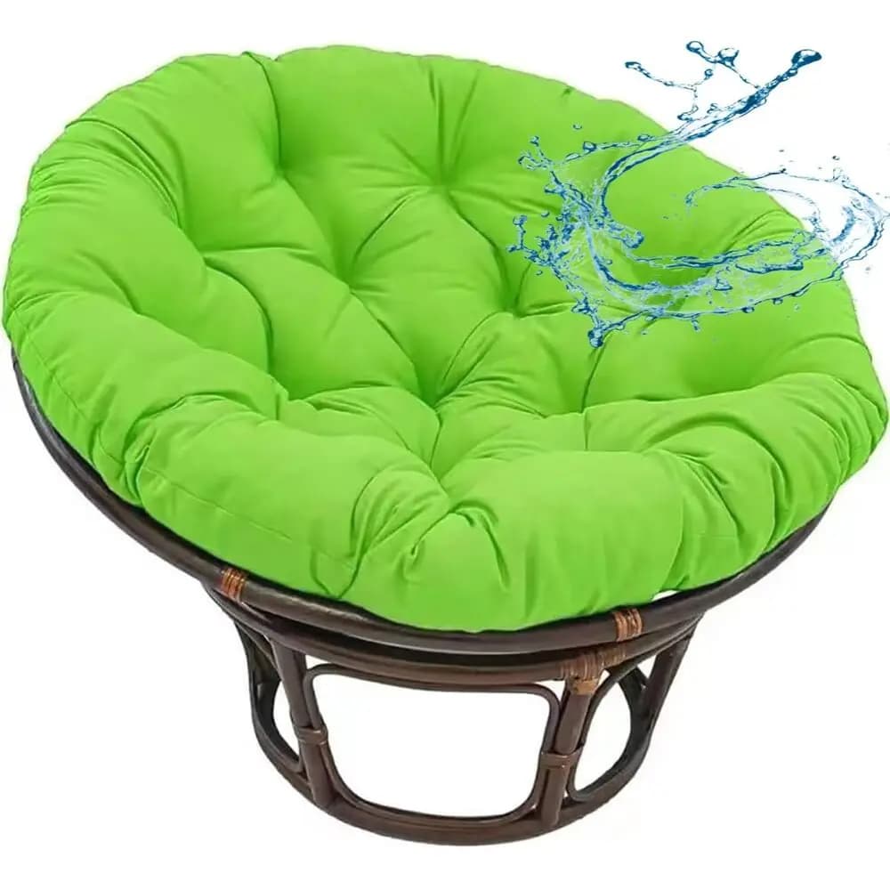 Green Outdoor Waterproof Papasan Chair Cushion, 170cm Diameter, Suitable for Swivel or Round Armchairs