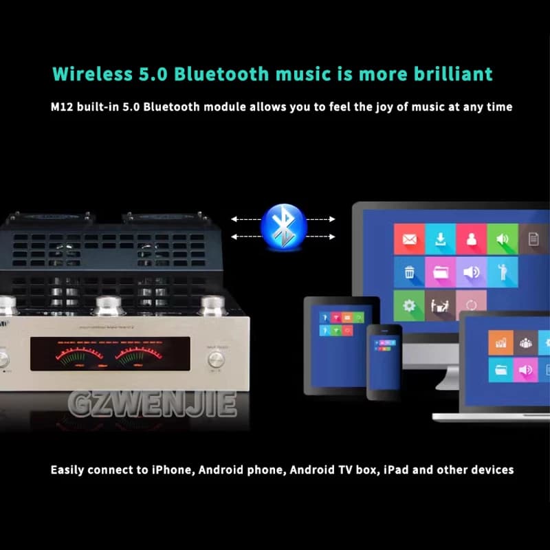 Amplificatore valvolare Hifi ad alta potenza da 150 W Altoparlante audio pre-stadio Home Theater Bluetooth 5.0 Amplificatore di potenza per febbre USB