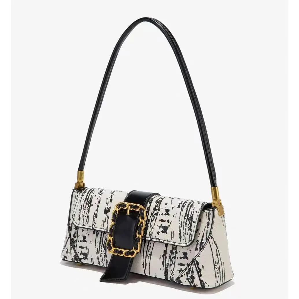 Borsa da donna stampata alla moda 2026, bella e versatile, con bracciale, a tracolla, elegante e casual