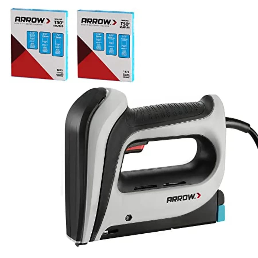 Kit pistola sparagraffette elettrica, graffettatrice con cavo e 3750 graffette T50 da 1/4", 3/8", 1/2", per tappezzeria professionale e progetti fai-da-te
