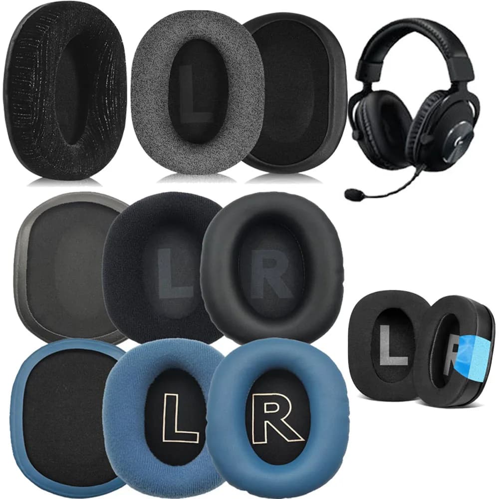 GPROX Earpads for Logitech G Pro X Gaming Headset Ear pads Cushion Replacement Headband Pad & Mic Microphone &Buckle Repair Part