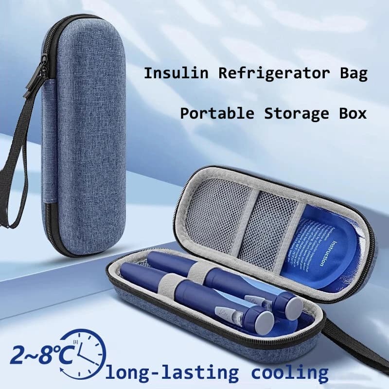 Borsa portatile per il raffreddamento dell'insulina Protezione da trasporto Borsa impermeabile per la conservazione dei farmaci diabetici per la vita quotidiana e i viaggi con penna per insulina
