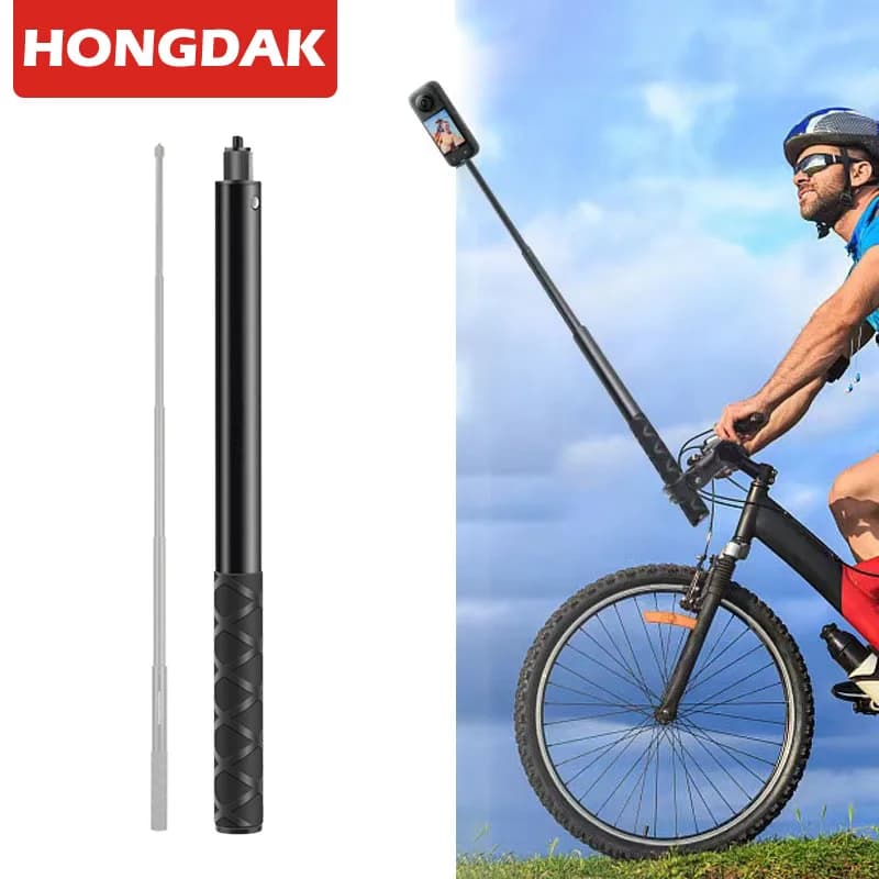 HONGDAK 3m Metallo Invisibile Edizione Estesa Selfie Stick Scalabile Monopiede per Insta360 X2 X3 Accessori Per GoPro Stick Treppiede
