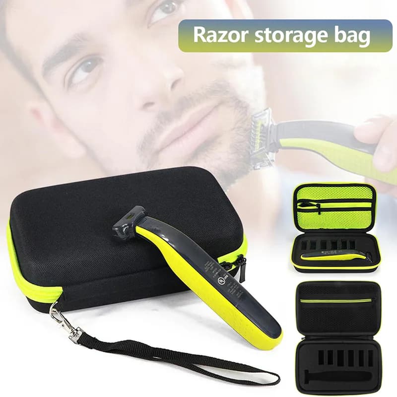 Scatola portaoggetti portatile per rasoio da viaggio, borsa per rasoio Eva, leggera e impermeabile