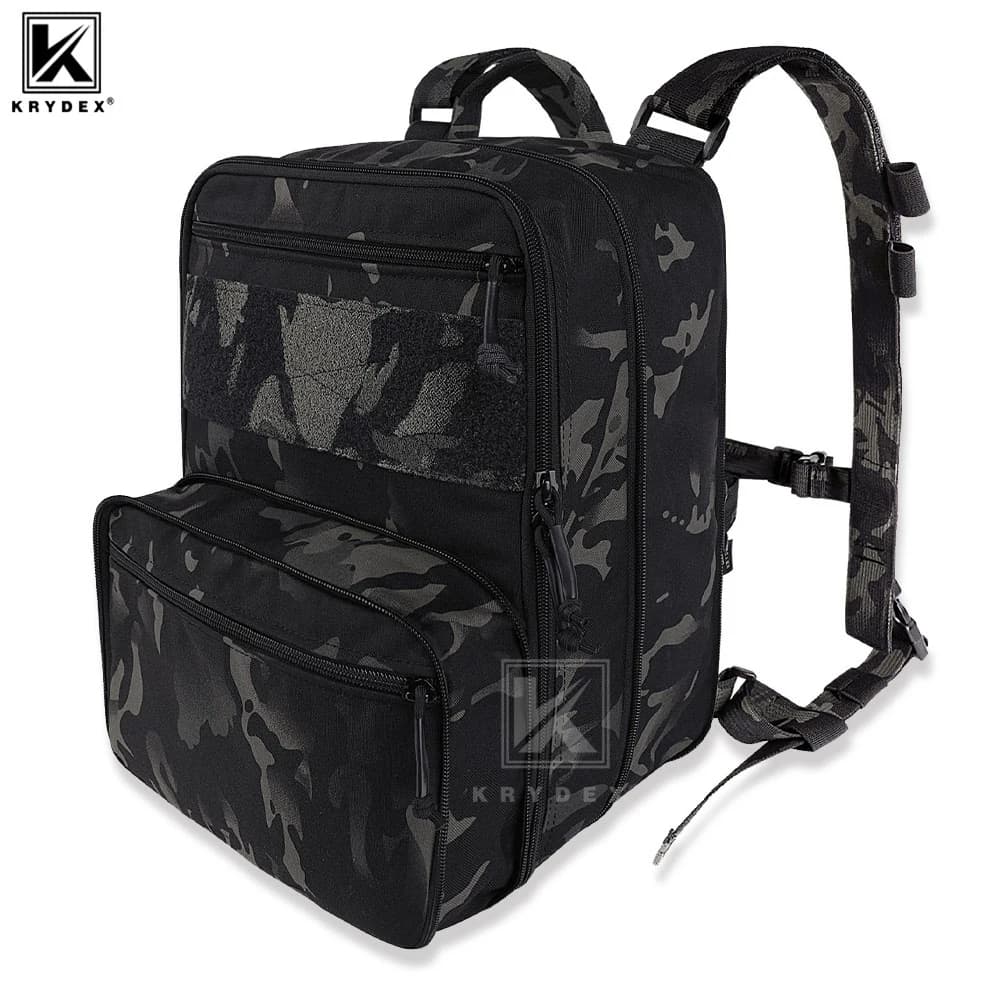 KRYDEX 23L Tactical backpack D3 Flatpack Expandable Assaulter Pack Hydrating bag Carrier Pouch for Travel Hunting Hiking Camping