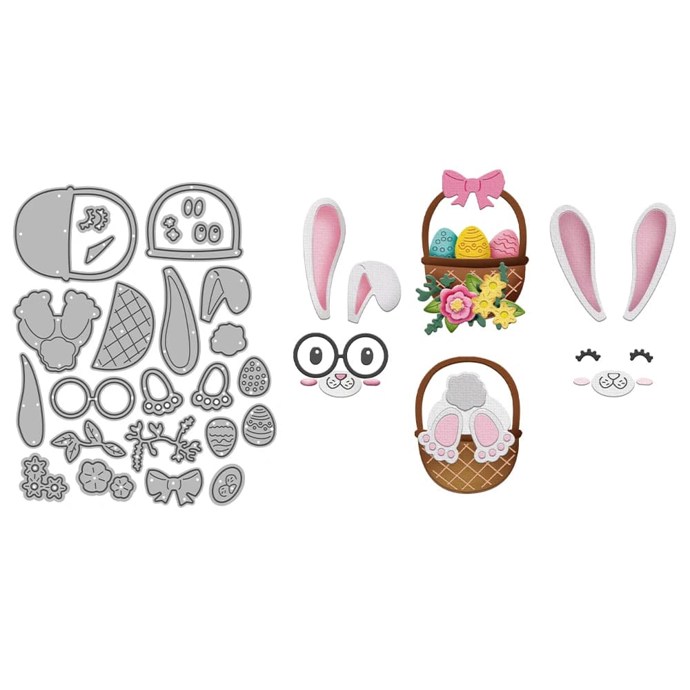 MangoCraft Simpatici conigli di Pasqua Uova di coniglietto Fustelle Forniture per scrapbooking fai da te Stampo per coltelli in metallo per album di carte Decor