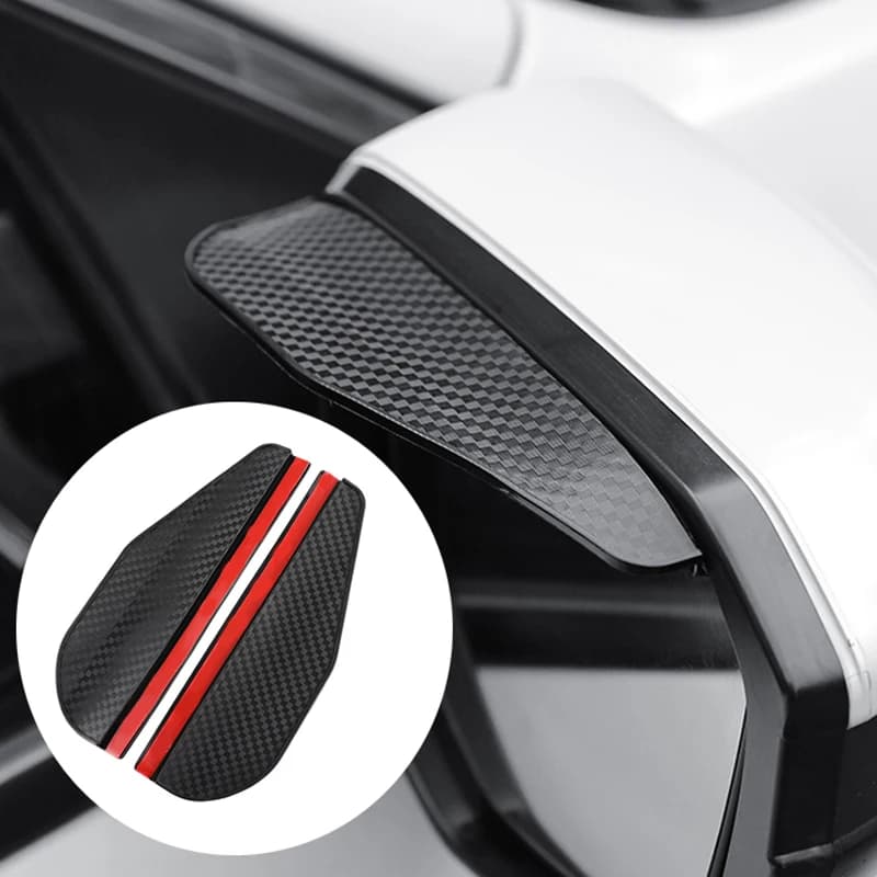 1pair Carbon Fiber Car Rearview Mirror Rain Eyebrow, Sun Visor Shade Cover for Rearview Mirror Protector Clear Vision, Safe Driv