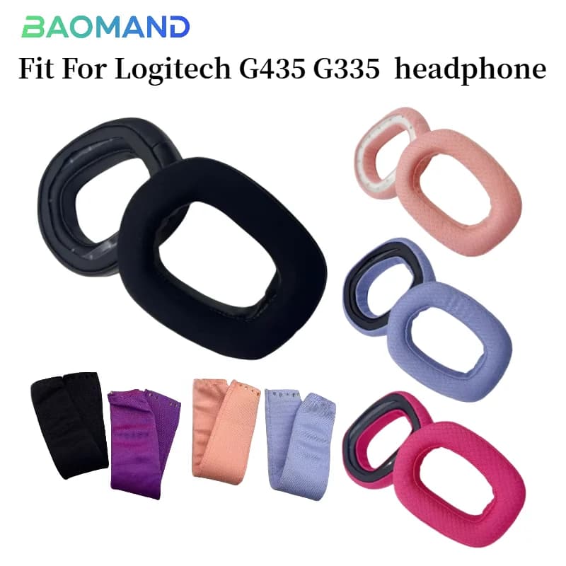 1 set Replacement Ear Pads Earpads Headband for Logitech G435 G335 Headphones Memory Foam Ear Cushion Cover