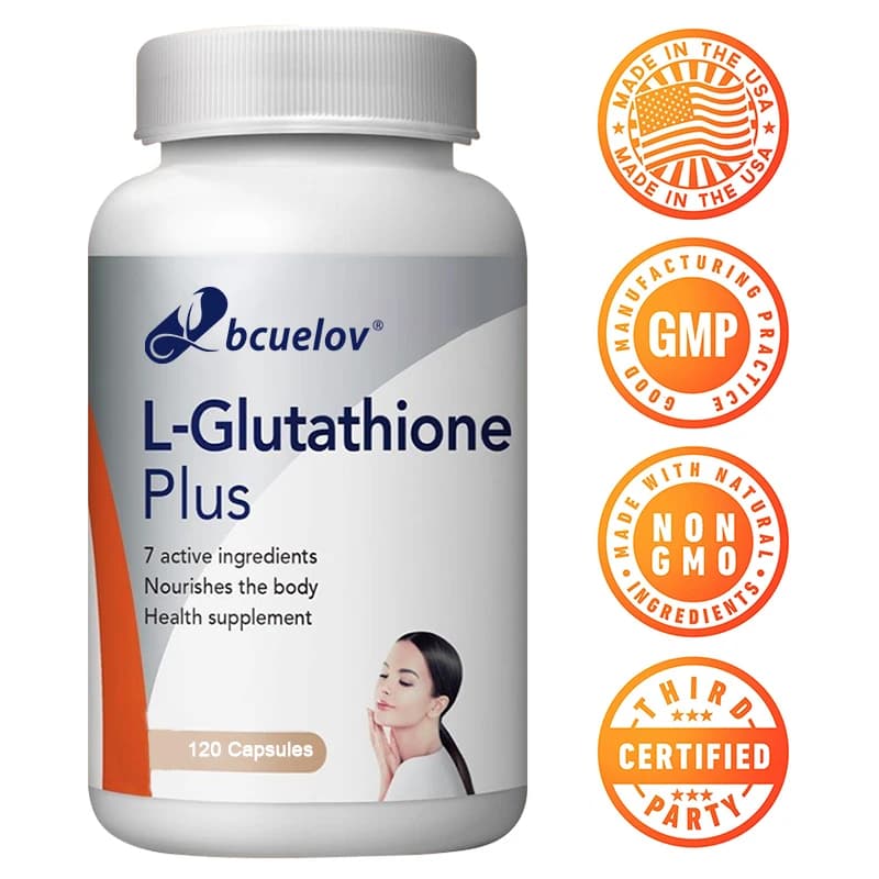 Glutatione 1000mg, L-glutathione supplement, antioxidant, maintains the health of the liver, brain, skin and heart - 120 capsules