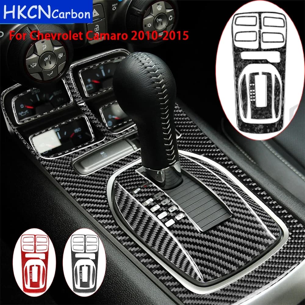 Accessori Auto per Chevrolet Camaro 2010-2015, Copertura in Fibra di Carbonio per Pannello Cambio, Adesivo Decorativo