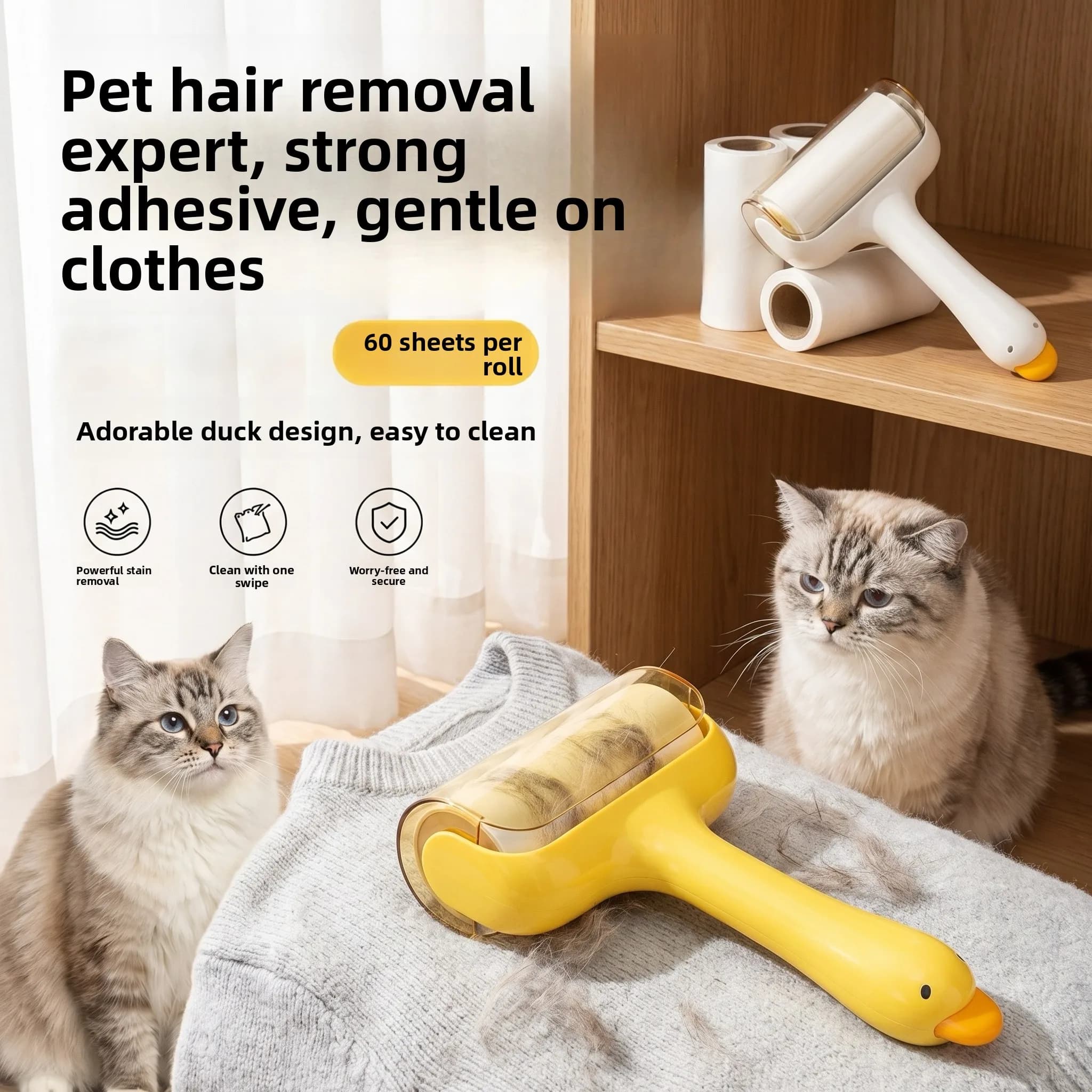Tearable Hair Remover Roller Strong Cleaning Power for Clothes And Bedsheets Pet Hair Lint Roller Durable Sticky Tape