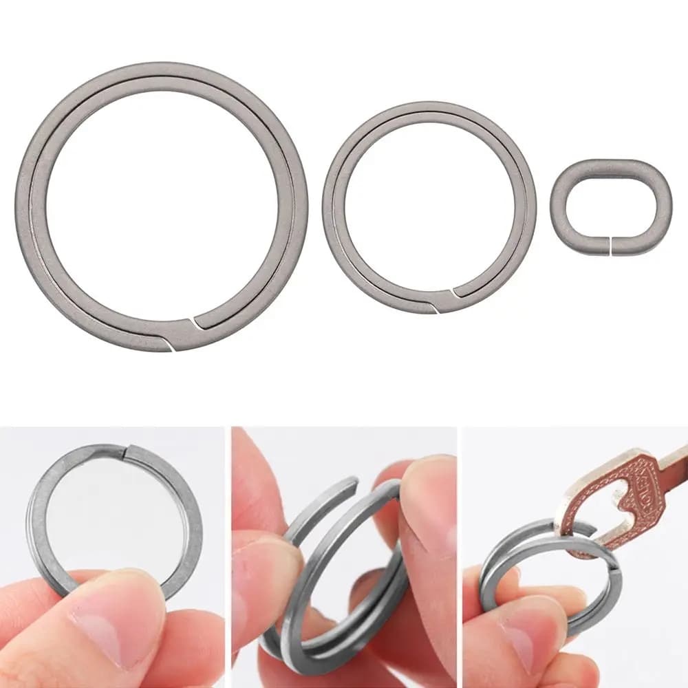 High Quality Real Key Rings Titanium Alloy Super Lightweight Keychains Buckle Man Car Keychain Male Creativity Gift