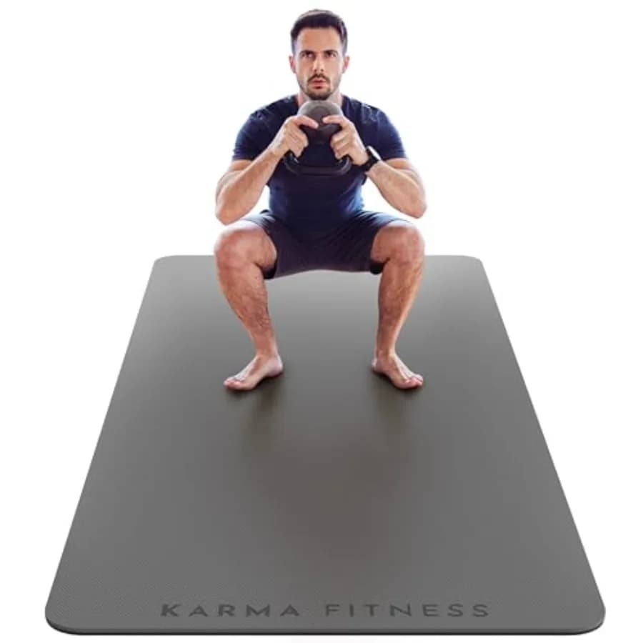 Tappetino per Esercizi Extra Spesso 10mm in TPE, 72x32, Antiscivolo, Nero, per Yoga, Pilates, HIIT, Fitness, Palestra Domestica