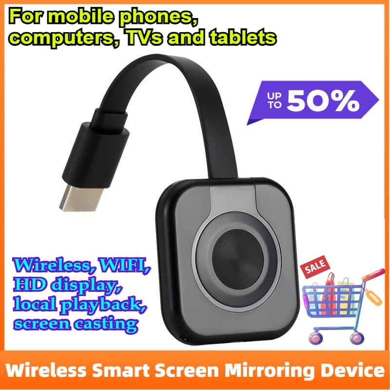 Ricevitore WiFi, Trasmettitore Audio Video, Proiettore per Telefono, Adattatore HDMI per Mirroring dello Schermo, Compatibile con PC e TV