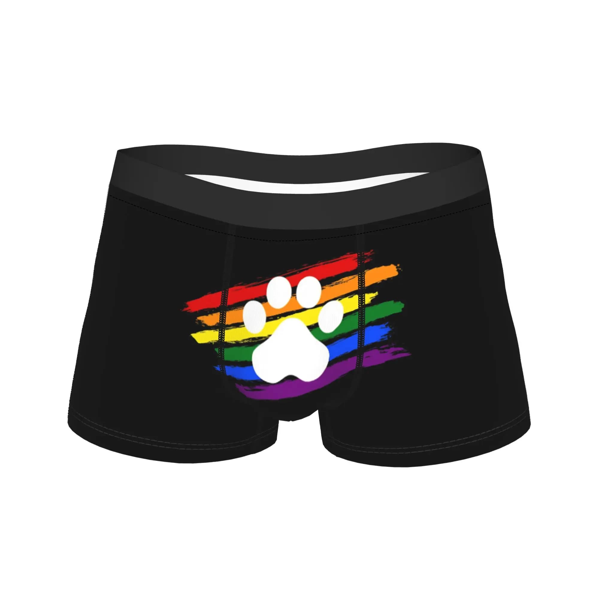 Man Pup Paw LGBT Pride Bright Underwear Humor Boxer Briefs Shorts Panties Homme Soft Underpants Plus Size