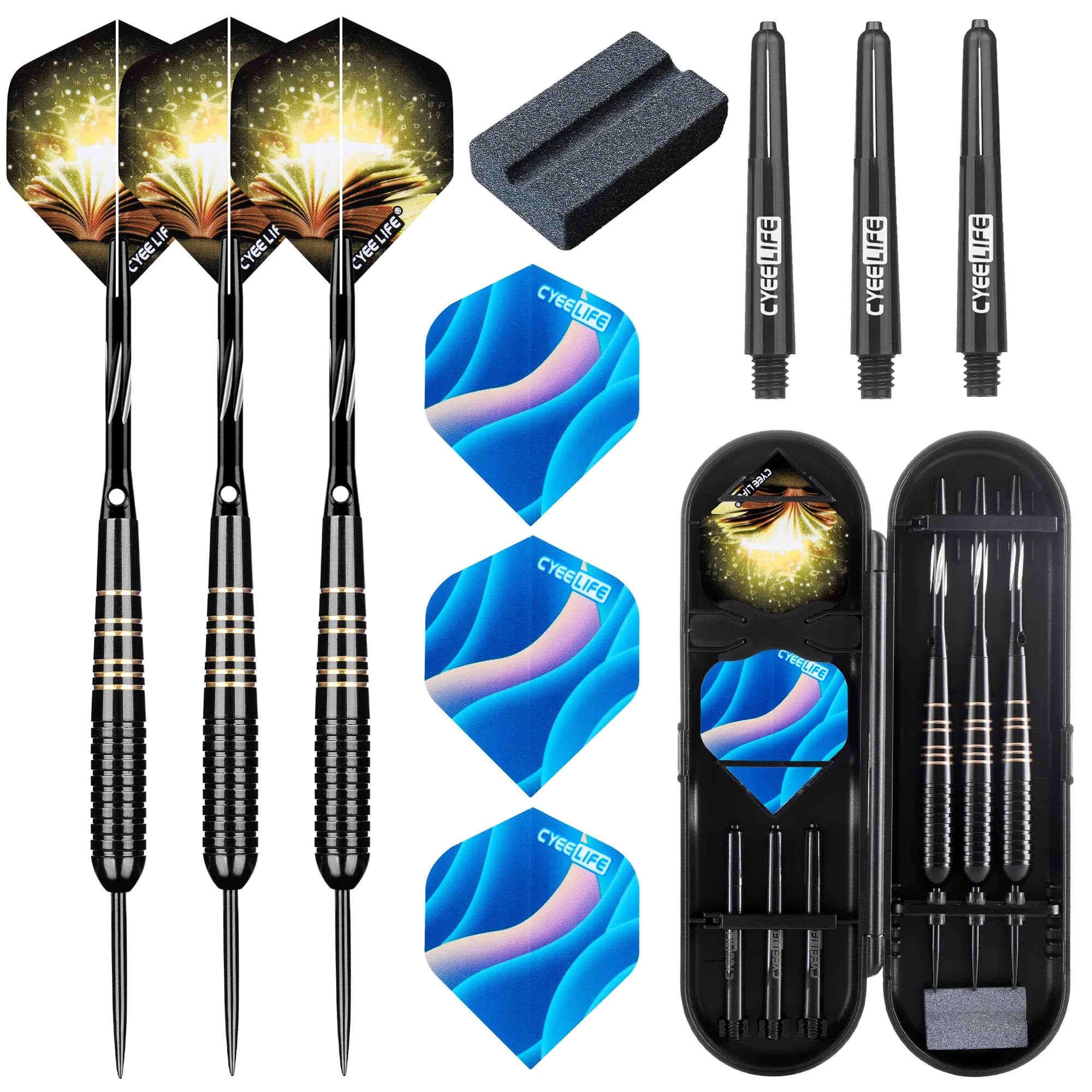 Syeelife 26g Set di freccette professionali 3 pezzi di freccette con punta in acciaio voli Anti-caduta Hard Dart Pure copper dardo volante per bersaglio