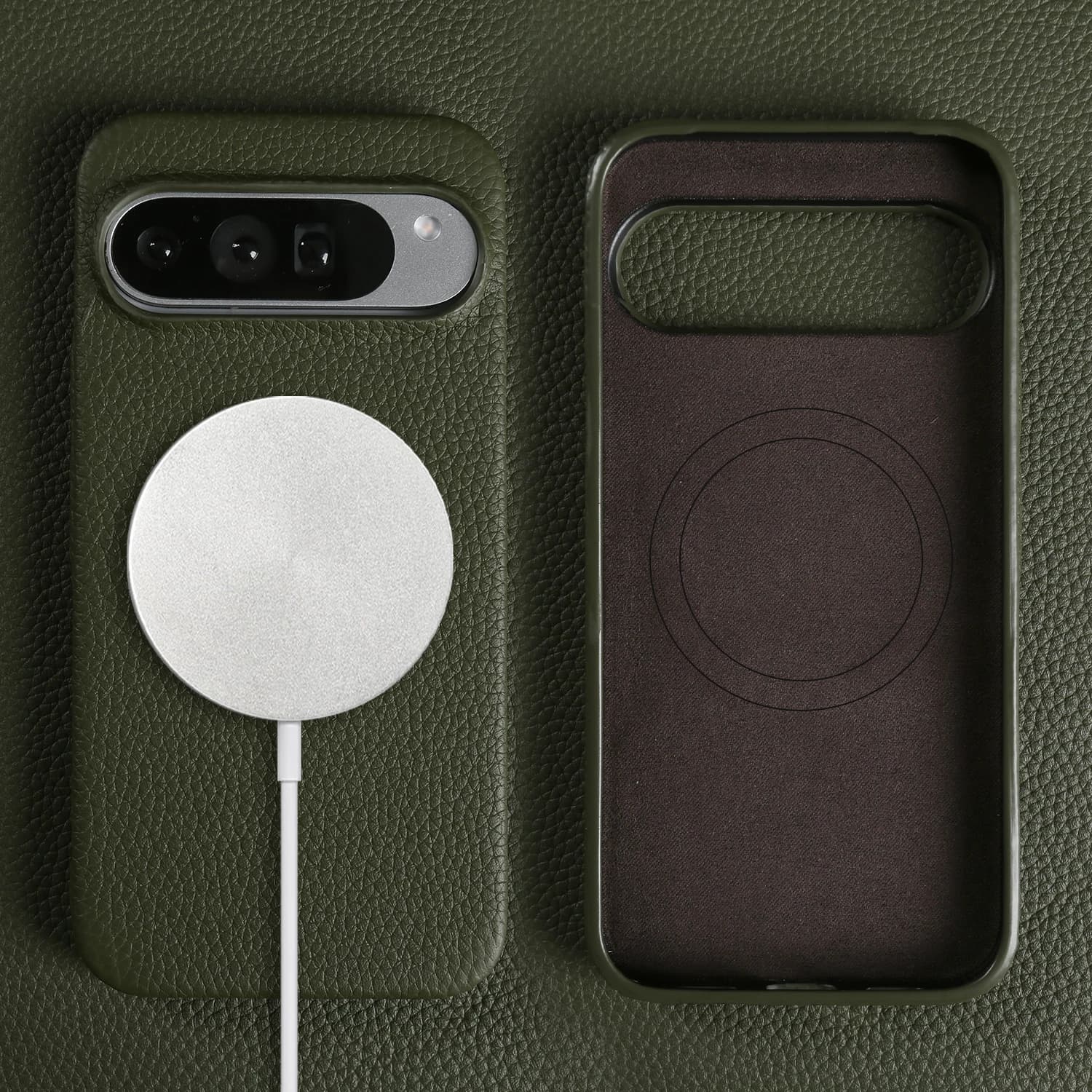 Custodia per telefono in vera pelle lychee magnetica Magsafe per Google Pixel 10 Pro XL 9 9A 8 8A 7 7A 5 5A 6A 6 Pro Cover posteriore
