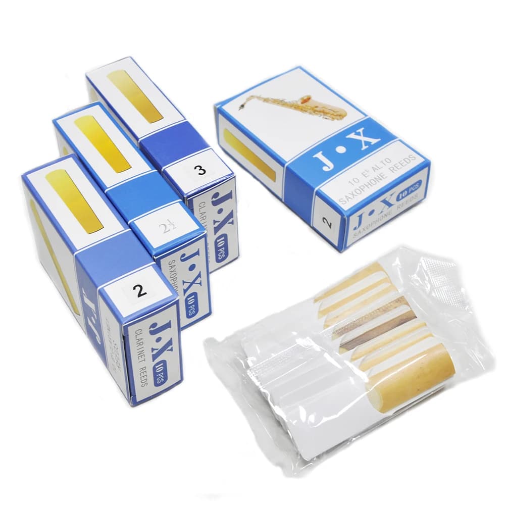 10Pcs Alto/Soprano Saxophone & Clarinet Reeds, Eb / Bb Sax & Clarinet Reeds Strength 2.0/2.5/3.0, for Saxophone / Clarinet Parts