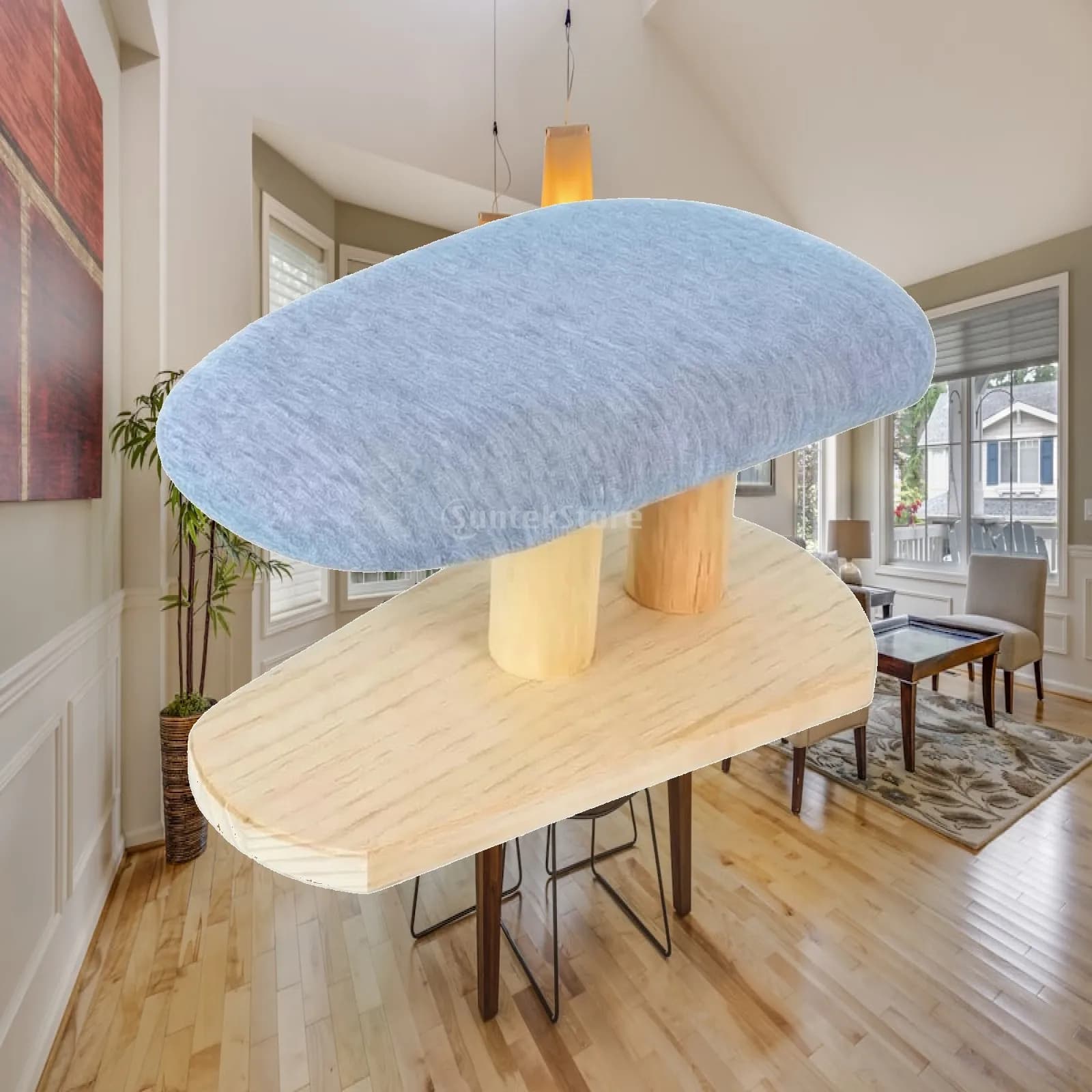 Compact and portable tabletop ironing board for laundry room and bedroom.