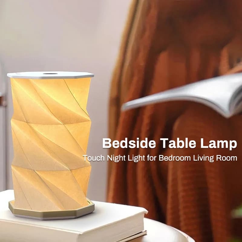 Portable Decorative Table Lamp LED Table Lamp Dimmable Paper Lantern for Camping Traveling Tent Night Light Home Bedroom Decor