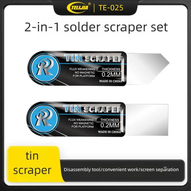 Ultra-Thin 0.2MM Tin Scraper Flat & Oblique Mouth Professional Solder Paste Removal Tools for Mobile Phone Laptop & BGA Repair