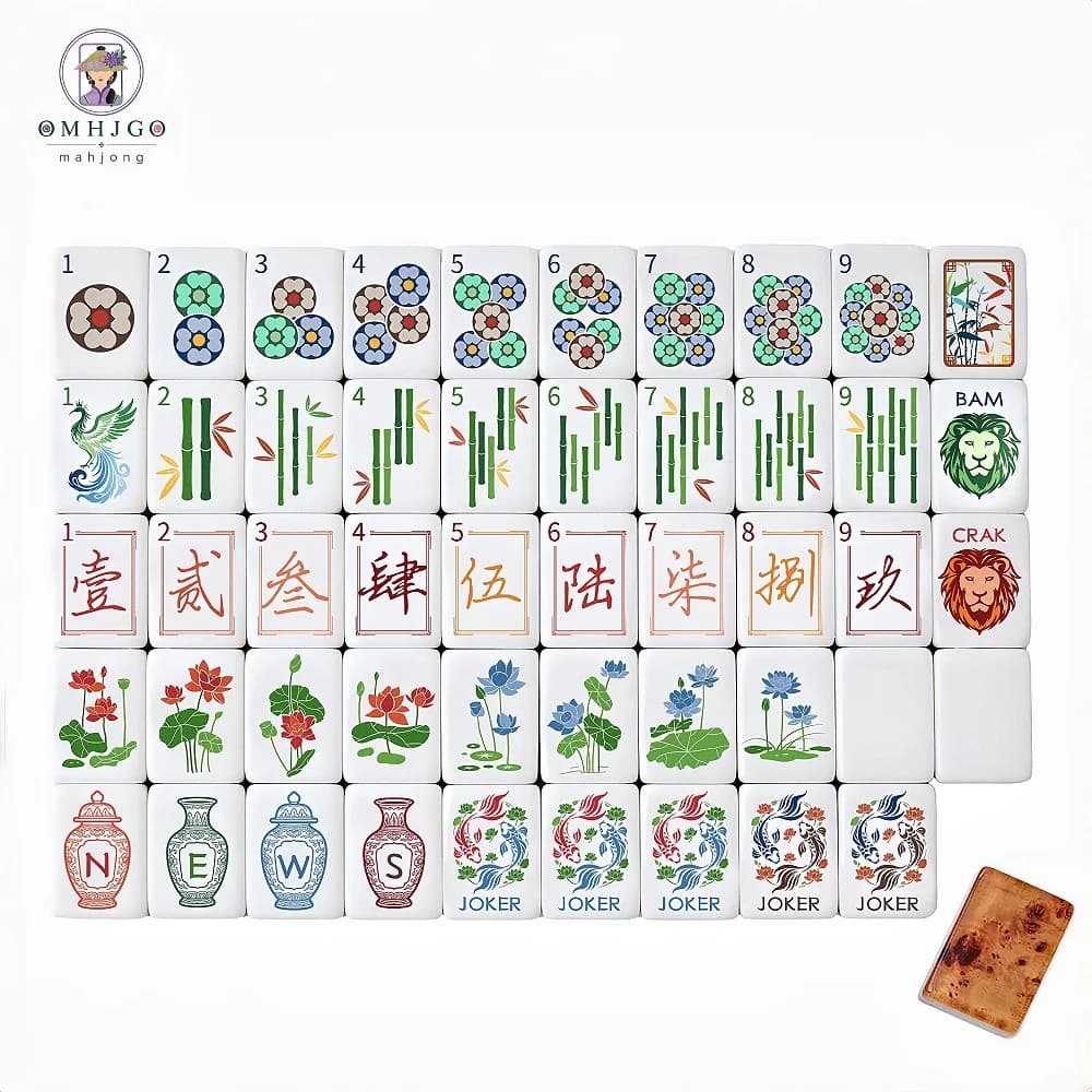 Premium Luxury American Mahjong Set 160 Wood Grain Acrylic Tiles Engraved Mah Jongg Travel Game Set for Indoor Family Table Game