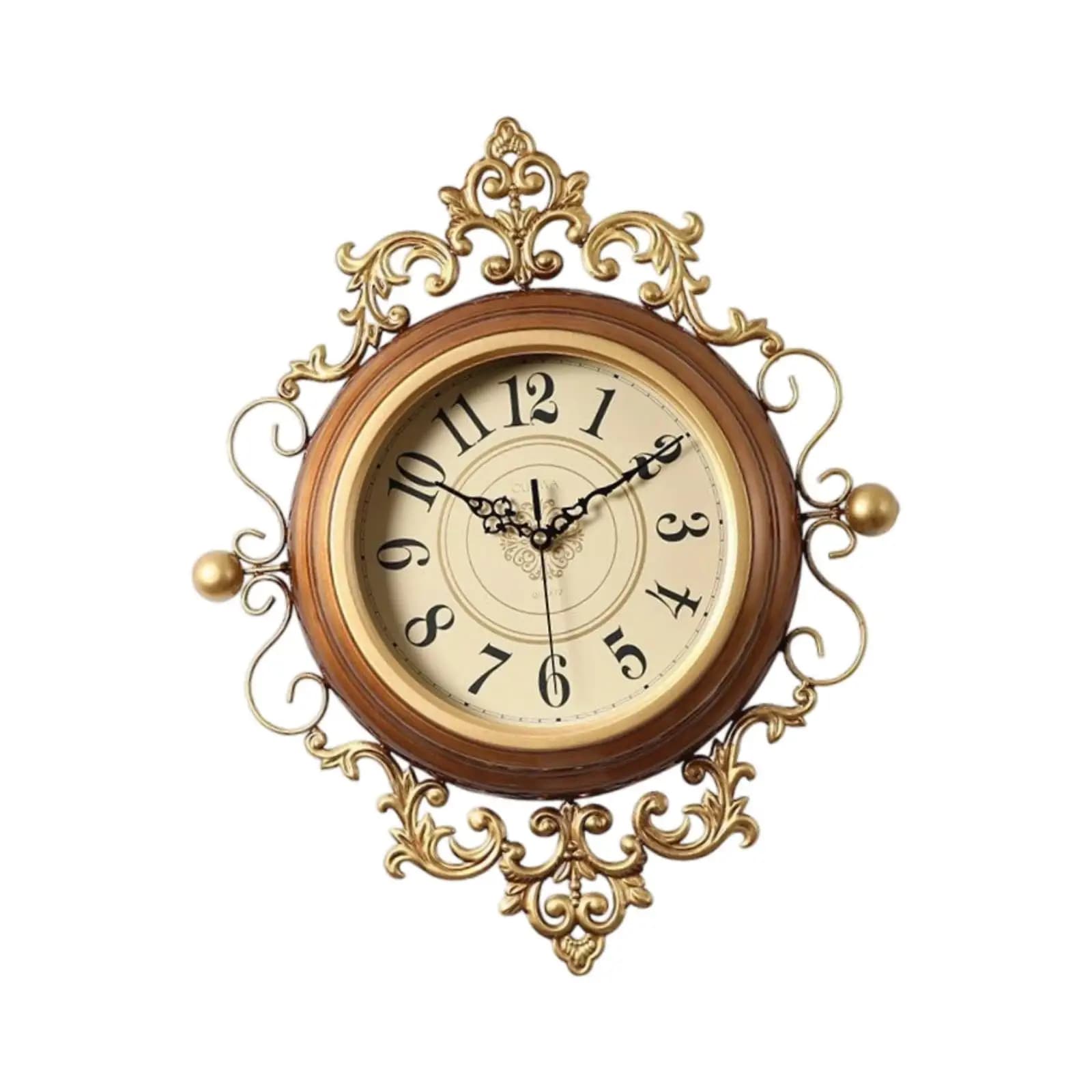 Wall Clock Decor Fashion Retro Style Non Ticking Simple Artistic Gift Elegant Ornament for Indoor Office Study Room Farmhouse