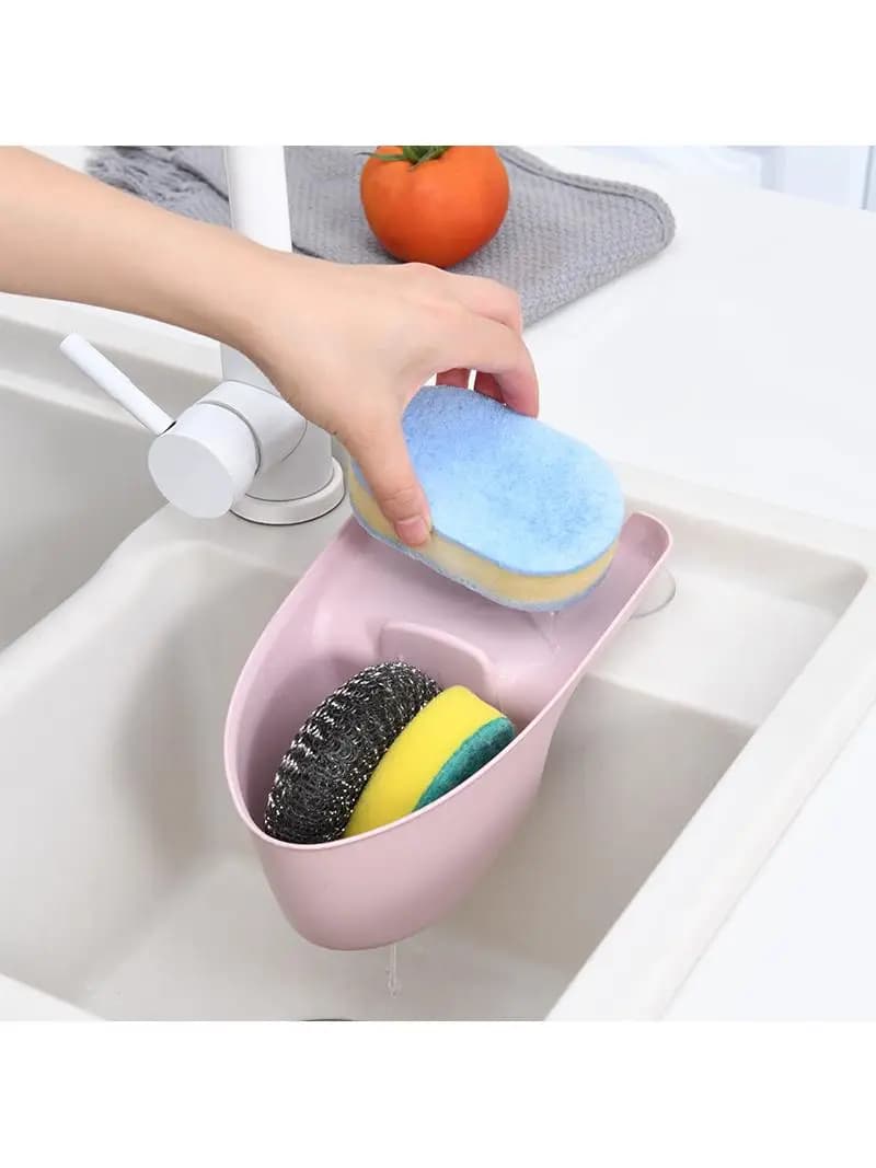 Cestello Sottolavello per Rifiuti Alimentari, Filtro per Scarico Cucina, Scaffale Portaoggetti con Separazione Umido/Secco, Cesto Sospeso con Ventosa in Acciaio Inossidabile