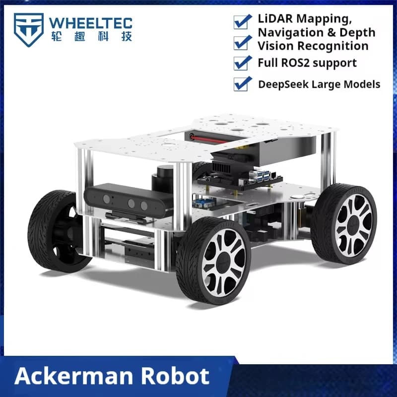 Telaio per Auto Robotica Mobile Intelligente ROS con Navigazione SLAM e Mappatura Lidar per Raspberry Pi 5