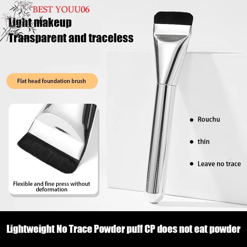 Ultra thin, light and thin foundation brush, face contour brush, flat brush for contour, makeup brush with foundation cream
