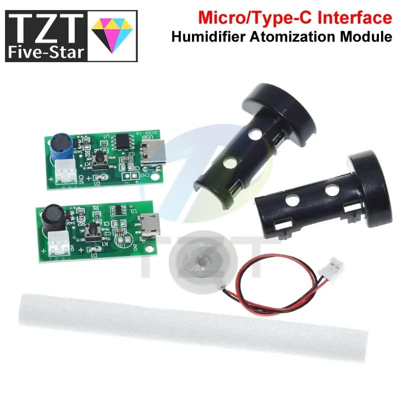 TZT 1/3/5PCS USB Mini Umidificatore Kit FAI DA TE Mist Maker e Driver Circuito Fogger Atomizzazione Pellicola Atomizzatore Copriletto Mini