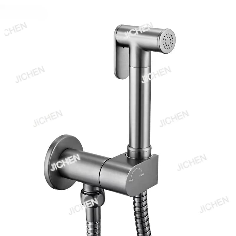 Set di spruzzatori per bidet in metallo con pistola spazzolata per doccia in ottone, WC Shattaf per bagno