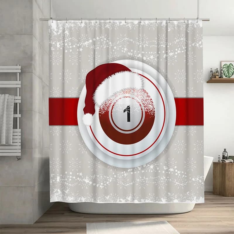 TU Elegante fiocco di neve invernale tenda da doccia impermeabile vacanza festiva arredamento per il bagno modello natalizio sfondo in tessuto vintage S